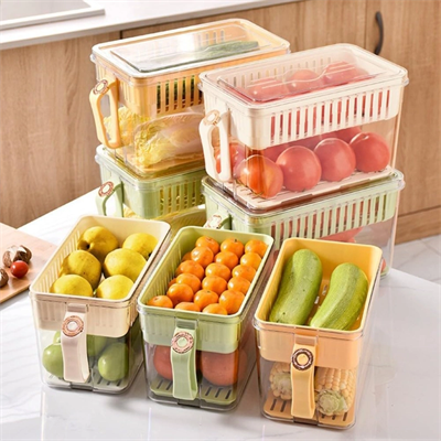 Buzdolabı Saklama Kabı - Süzgeçli Organizer - Vakum Mühürlü Kapak