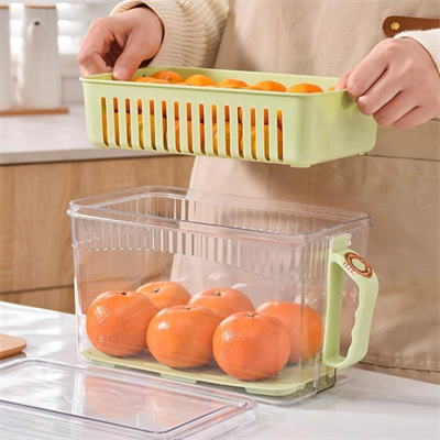 Buzdolabı Saklama Kabı - Süzgeçli Organizer - Vakum Mühürlü Kapak
