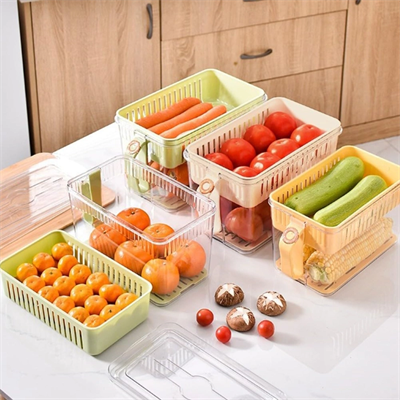 Buzdolabı Saklama Kabı - Süzgeçli Organizer - Vakum Mühürlü Kapak