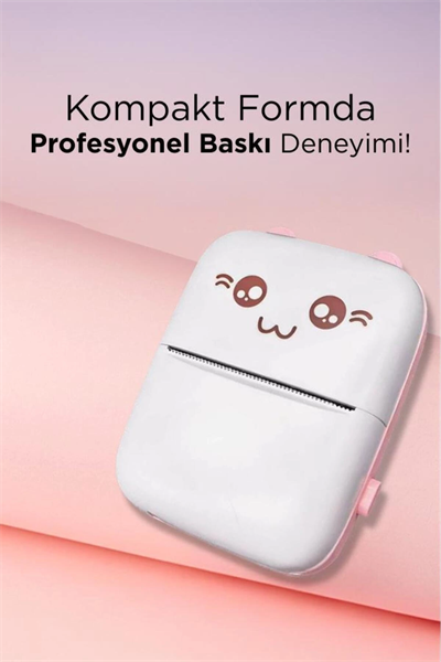C9 Pembe Mini Yazıcı Taşınabilir Termal Yazıcı Kablosuz Bağlantı AP Kontrol Cep Yazıcısı