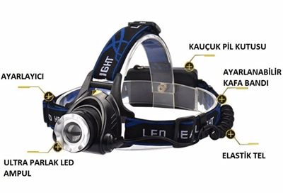 CATA CT 9123 Ledli 5W Şarjlı  Kafa Lambası 6400K Beyaz Işık