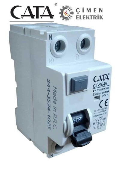 CATA CT 9649 2X25A 300Ma 6Ka Monofaze Kaçak Akım Rölesi