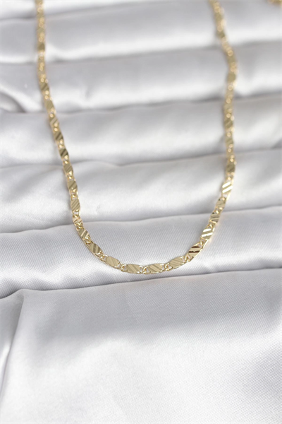CM 14K Gold Renk Çizgi Lazer Model 60 cm Kadın Kolye