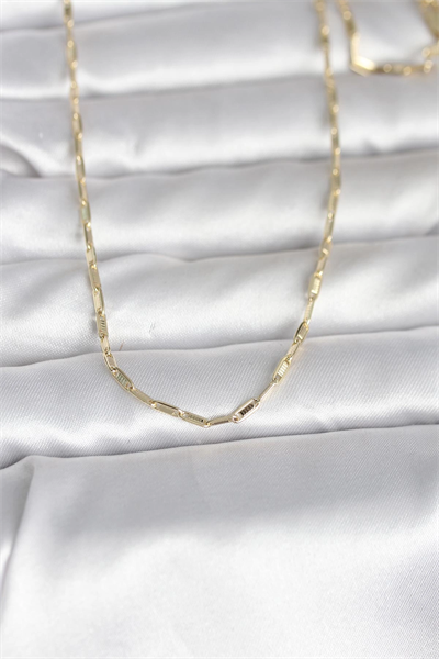 CM 14K Gold Renk İnce Ataç Zincir Model 60 cm Kadın Kolye