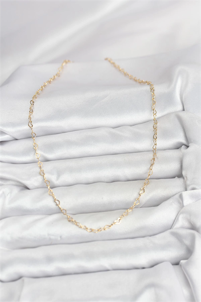 CM 14K Gold Renk Kalp Zincirli Kadın Kolye
