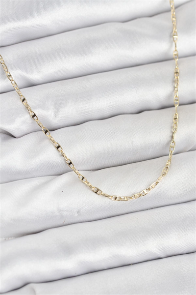 CM 14K Gold Renk Pirinç Gemi Zinciri Model Kadın Kolye