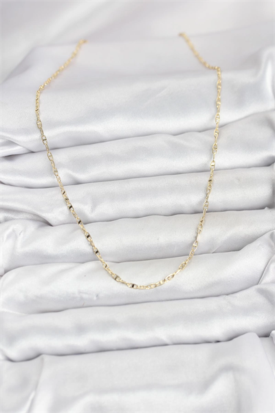 CM 14K Gold Renk Pirinç Gemi Zinciri Model Kadın Kolye