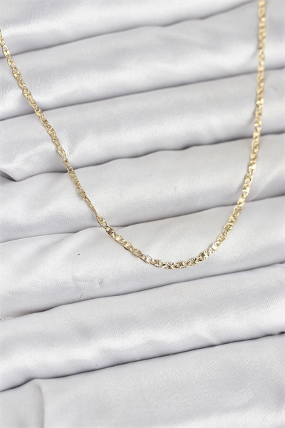 CM 14K Gold Renk Pirinç Lazer Model 60 cm Kadın Kolye