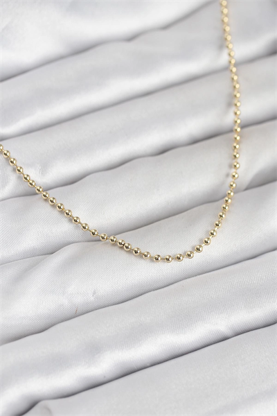 CM 14K Gold Renk Top Zincirli Model 60 cm Kadın Kolye