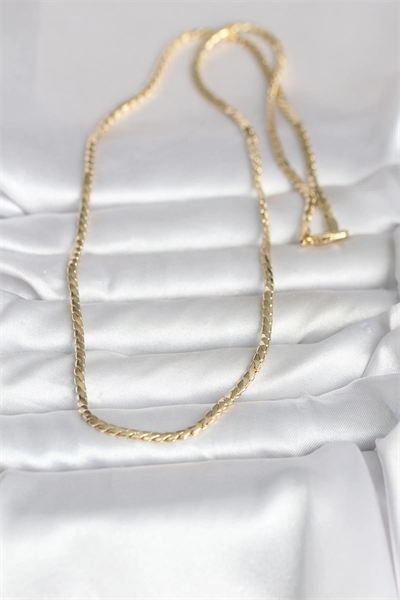 CM 14K Gold Renk Yassı Model 60 cm Kadın Kolye