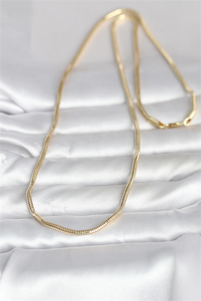 CM 14K Gold Renk Yılan Zincir Model 60 cm Kadın Kolye