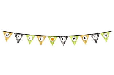 Cadılar Bayramı Kabak Temalı Halloween Yazılı Banner Süs Flama 3 Metre (3936)