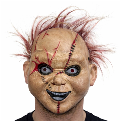 Çaki Korku Bebek Maskesi – Saçlı Plastik Yüz Maskesi