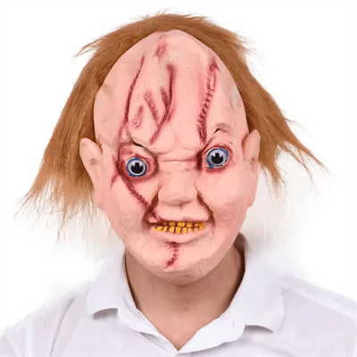 Çaki Maskesi Kahverengi Saçlı Lateks Et Chucky Çaki Maskesi Bx40