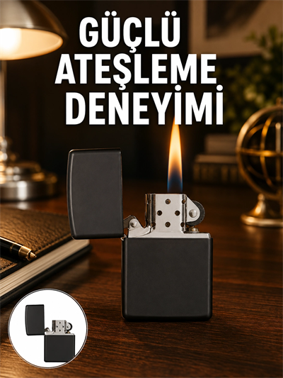 Çakmak Parlak Siyah Doldurulabilir Hedyelik Eşya Yeni Nesil