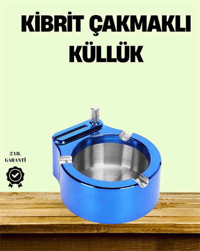 Çakmaklı Küllük Paslanmaz Çelik Şık Masa Aksesuarı
