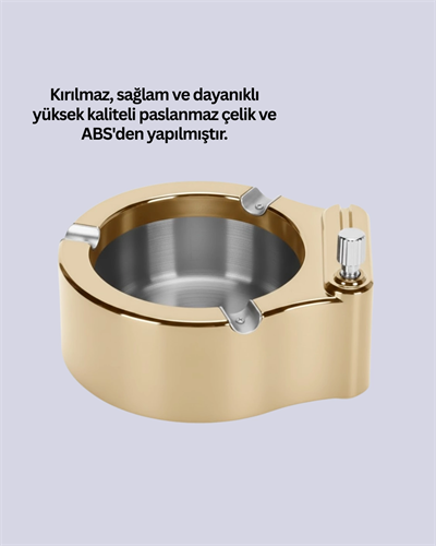Çakmaklı Küllük Paslanmaz Metal Dayanıklı Tasarım Yeni Nesil
