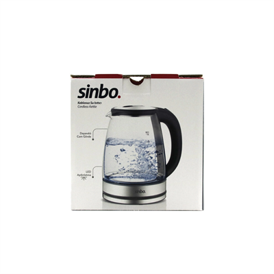 Cam - Ledli Kettle 1.8lt  Gizli Rezistans - Kablosuz 360 Derece Gövde 1500w Sk-8033 Bx40