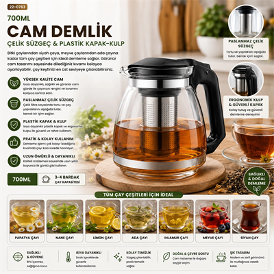 Cam Demlik 700ml Bx40
