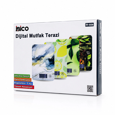 Cam Mutfak Tartısı Terazi Lcd Ekran 5kg/1gr Pilli Gr/oz/ml/ıb Ölçüm İ11-028 Bx40