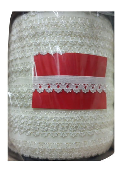 Çamaşır Lastiği Dantelli 1 Cm 1 Metre Kırık Beyaz