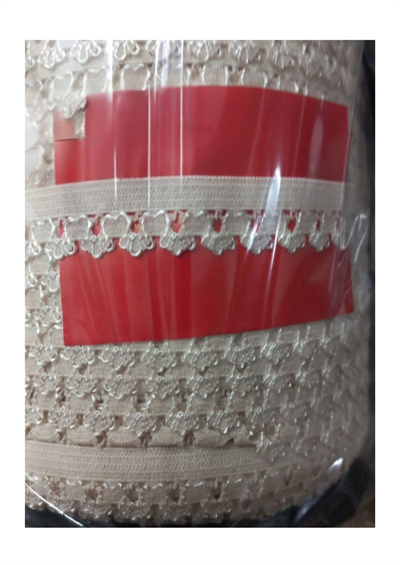 Çamaşır Lastiği Dantelli 1 Cm 1 Metre Krem