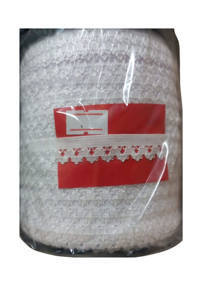 Çamaşır Lastiği Dantelli 1 Cm 75 Metre 1 Top Beyaz 1. Model