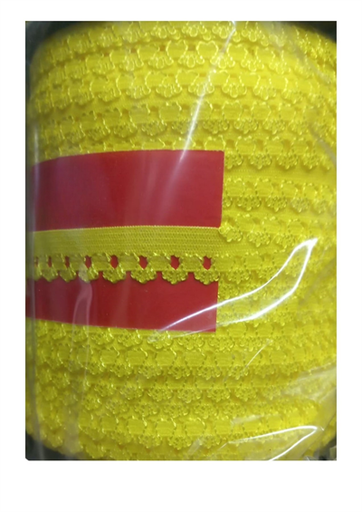 Çamaşır Lastiği Dantelli 1 Cm 75 Metre 1 Top Sarı