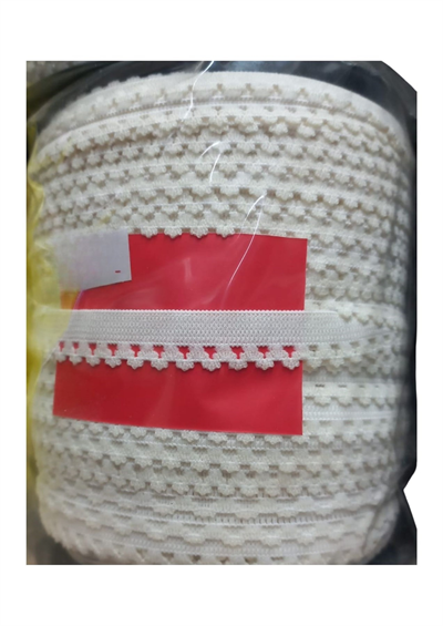 Çamaşır Lastiği Dantelli 1 Cm 75 Metre 1 Top Beyaz 2. Model