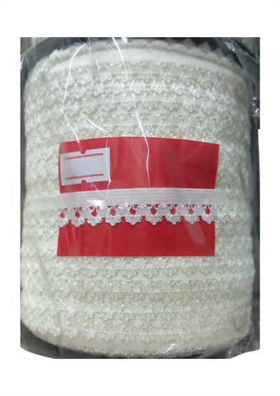 Çamaşır Lastiği Dantelli 1 Cm 75 Metre 1 Top Ekru