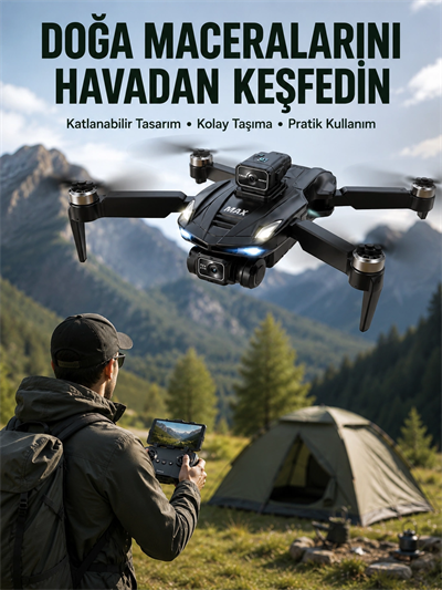Canlı Görüntü Aktarımlı Çift Kameralı Uzaktan Kumandalı Drone