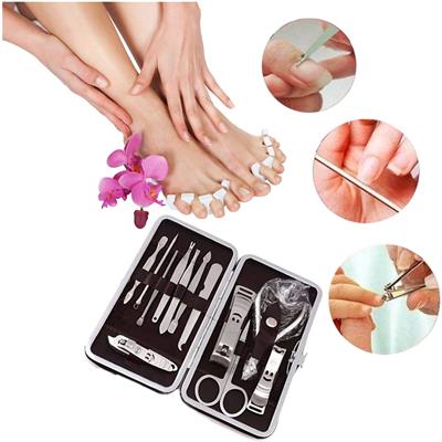 Çantalı Manikür Pensi Profesyonel ve Manikür Pedikür Seti 13 Parça Tırnak Eti İtici Ve Cımbız (3936)