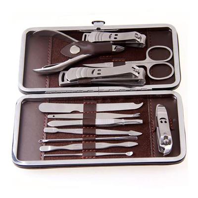 Çantalı Manikür Pensi Profesyonel ve Manikür Pedikür Seti 13 Parça Tırnak Eti İtici Ve Cımbız (3936)