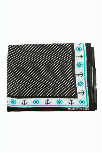 Çapa Dümen Desenli Bandana 50*50
