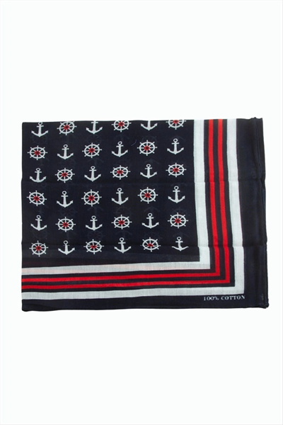 Çapa Dümen Desenli Bandana 50*50