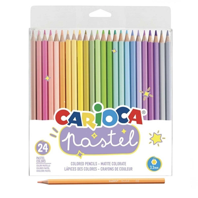 Carioca Pastel Renkli Kuru Boya Kalemi 24lü