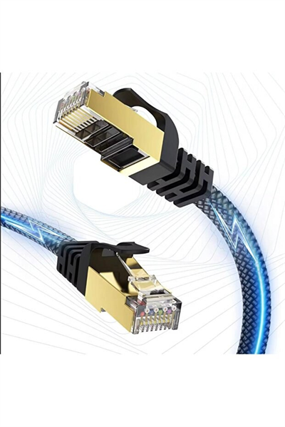 Cat 8 LAN Kablosu –Ethernet Kablosu Örgü Kaplama, Yüksek Hızlı (10 METRE)