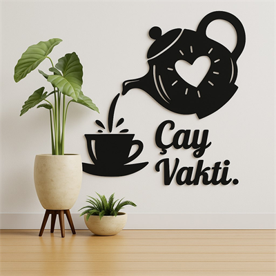 Çay Vakti – Ahşap Mutfak Duvar Dekoru