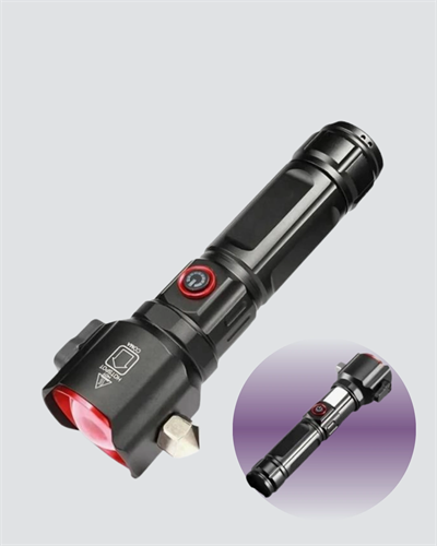 Çekiçli Pusulalı Acil Durum Feneri USB Şarjlı Çok Fonksiyonlu