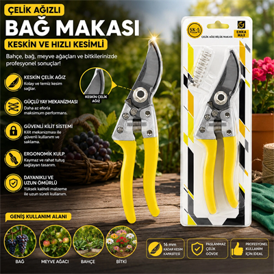 Çelik Ağızlı Bağ Makas Bx40