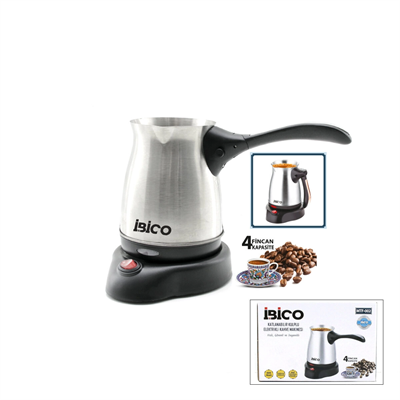 Çelik Elektrikli Cezve Türk Kahve Makinesi - 4fincan=400ml Kablosuz Kullanım- 360°döner 600w Mtf-002 Bx40