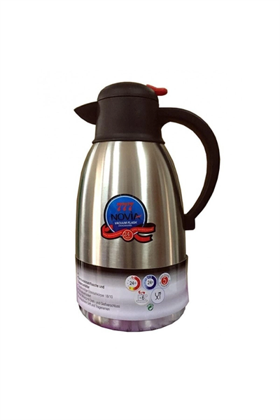 Çelik termos 2 litre gümüş renk 24 saat yalıtım süresi ile içecek saklama kabı - Spor & Outdoor