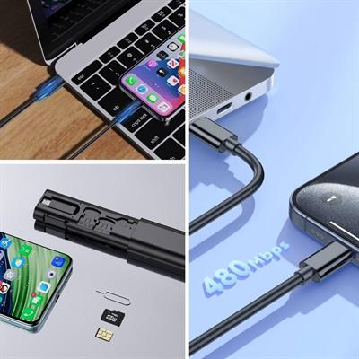 Cep Tipi 60W Bas Aç Type-C,İphone Şarj,Micro USB Hızlı Şarj Data Kablo Seti (3936)