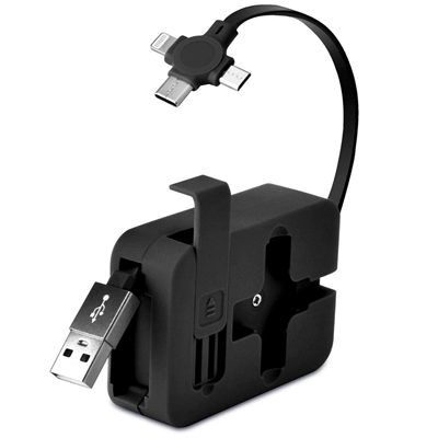 Cep Tipi Telefon Tutuculu Makaralı Uzayıp Kısalabilen 3'ü 1 Arada Usb Şarj Kablosu Bx40