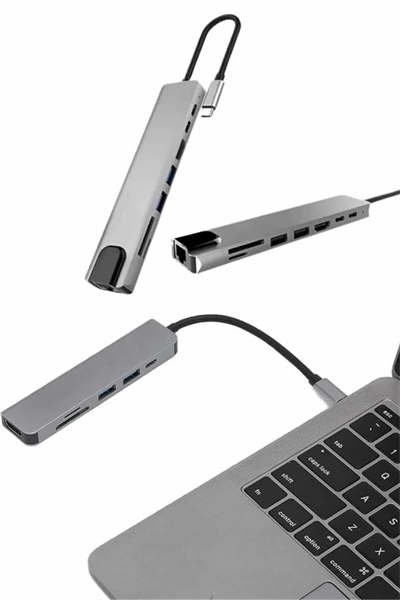 Çevirici Dönüştürücü Adaptör Macbook 3 In 1 Type-C To Hdmı USB 3.0