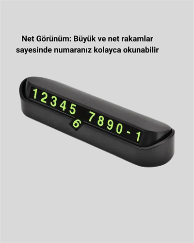 Çevirmeli Araç İçi Park Numaratörü – Alüminyum Gri, Kolay Montaj ve Net Görünüm