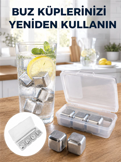Çevre Dostu Metal Buz Küpü ve Kullanışlı Klips Seti Yeni Nesil