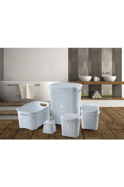 Çeyiz Seti Rattan 5 Parça Örgülü Çeyiz Seti