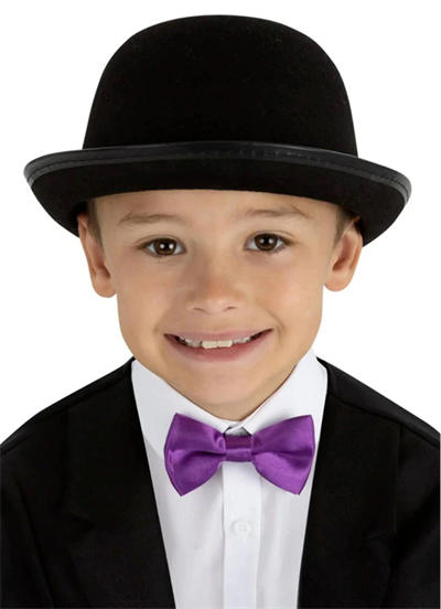 Charlie Chaplin Stil Çocuk Şapkası – Siyah Melon Parti Şapkası