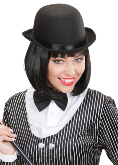 Charlie Chaplin Stil Yetişkin Şapkası – Siyah Melon Parti Şapkası